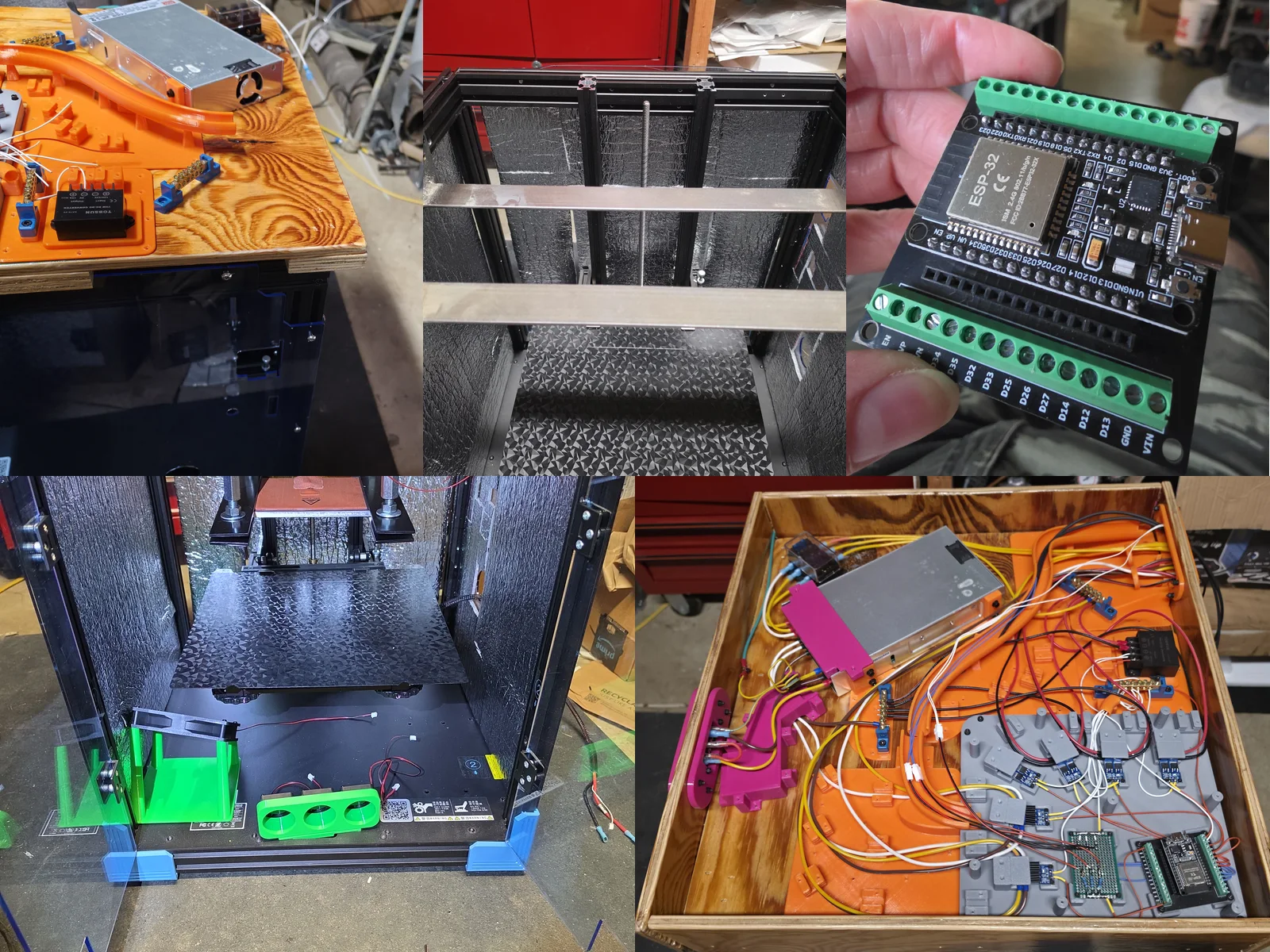 Heating chamber development collage showing structure, controls, and practical thermal-system experimentation.